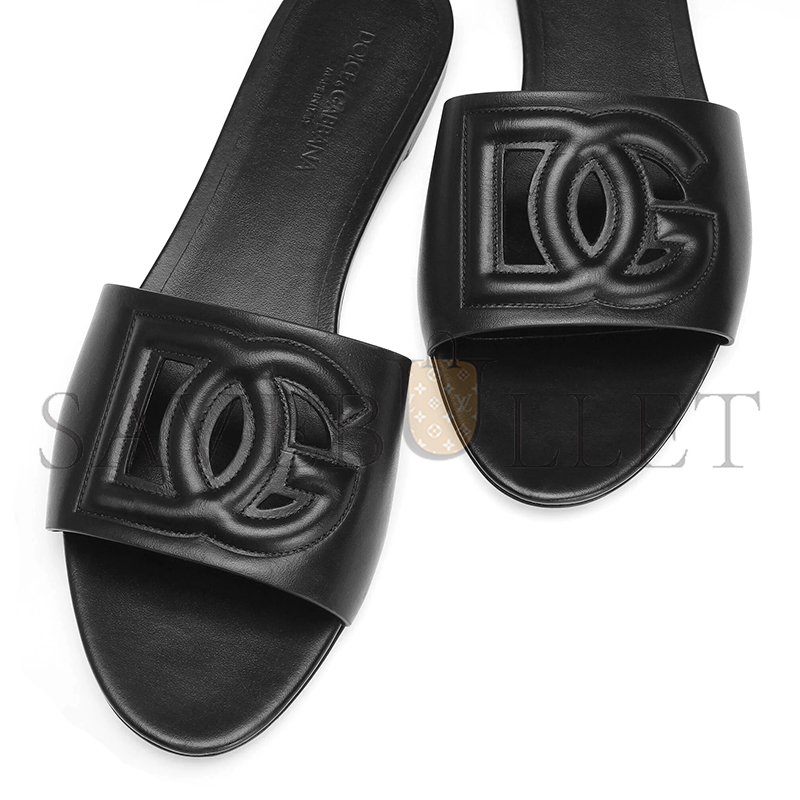 DOLCE GABBANA DG MILLENNIALS CALFSKIN SLIDES CQ0436AY32980999